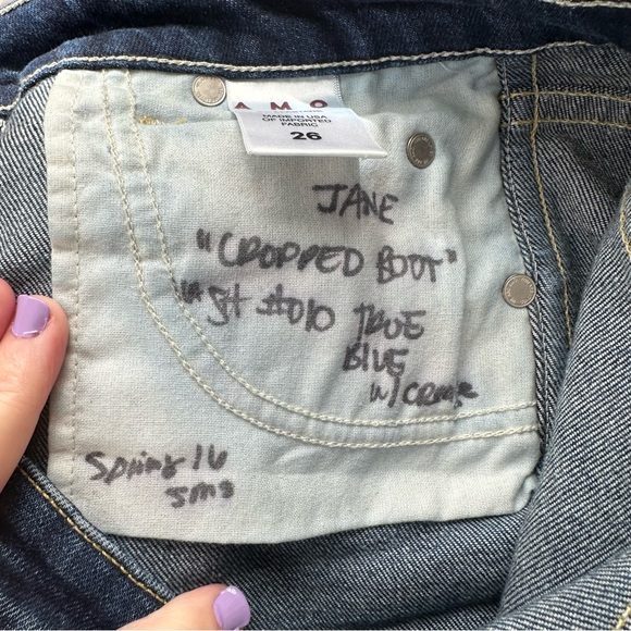 AMO Jane True Blue Cropped Flare Jeans Trendy Y2K Size 26 - Picture 7 of 8